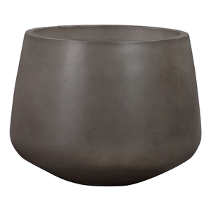 Amethyst Large Round Lightweight Concrete Indoor or Outdoor Planter in gray