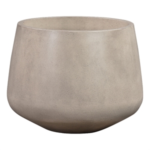 Armen Living Amethyst 14&quot Round Resin Concrete Indoor/Outdoor Planter in White