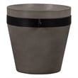 Obsidian Medium Indoor or Outdoor Planter in Gray Concrete with Black Accent