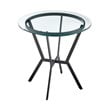 Armen Living Naomi Bryant 4PC Modern Metal/Faux Leather Dining Set in Gray/Black