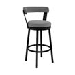 Armen Living Naomi Bryant 4PC Modern Metal/Faux Leather Dining Set in Gray/Black