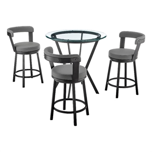 naomi  bryant 4 piece counter height dining set in black and grey