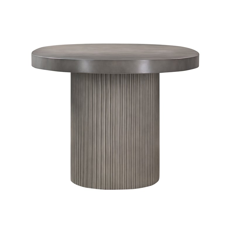 Wave Oval Dining Table in Gray Concrete