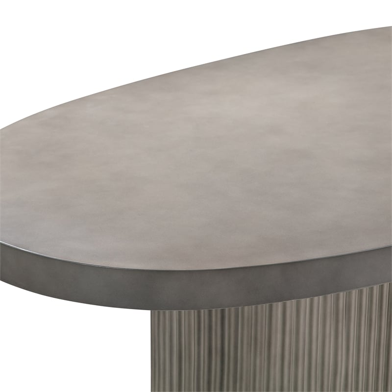 Wave Oval Dining Table in Gray Concrete