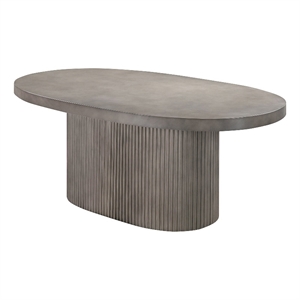 Wave Oval Dining Table in Gray Concrete