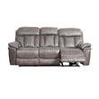 Armen Living Estelle Modern Wood & Fabric Power Reclining Sofa in Gunmetal