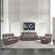 Armen Living Estelle Modern Wood & Fabric Power Reclining Sofa in Gunmetal