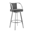Armen Living Naomi and Livingston 4PC Stainless Steel Dining Set in Gray/Silver
