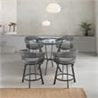 Armen Living Naomi and Chelsea 5PC Faux Leather/Metal Dining Set in Black/Gray