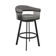 Armen Living Naomi and Chelsea 5PC Faux Leather/Metal Dining Set in Black/Gray