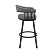Armen Living Naomi and Chelsea 5PC Faux Leather/Metal Dining Set in Black/Gray