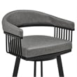 Armen Living Naomi and Chelsea 5PC Faux Leather/Metal Dining Set in Black/Gray