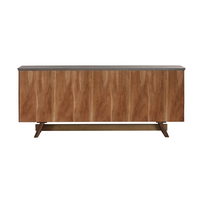 Picadilly 4 Door Sideboard Buffet in Acacia Wood and Concrete