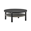 Armen Living Aileen Round Aluminum Outdoor Patio Coffee Table in Gray/Black