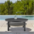 Armen Living Aileen Round Aluminum Outdoor Patio Coffee Table in Gray/Black