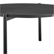 Armen Living Round Contemporary Aluminum Outdoor Patio Coffee Table in Black