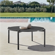 Armen Living Round Contemporary Aluminum Outdoor Patio Coffee Table in Black