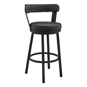 bryant 26 in counter height swivel bar stool black  and black