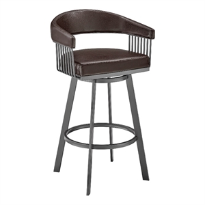 chelsea 26 in counter height swivel bar stool in java and chocolate