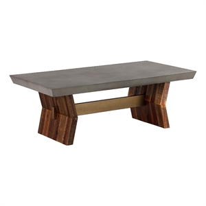 Picadilly Rectangle Dining Table in Acacia Wood and Concrete