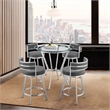 Armen Living Naomi and Roman 5-Piece Stainless Steel Dining Set in Gray/Silver