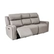 Armen Living Leather Reclining Sofa w/ Power Headrest & Lumbar Support in Gray