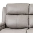 Armen Living Leather Reclining Sofa w/ Power Headrest & Lumbar Support in Gray