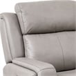 Armen Living Leather Reclining Sofa w/ Power Headrest & Lumbar Support in Gray