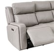 Armen Living Leather Reclining Sofa w/ Power Headrest & Lumbar Support in Gray
