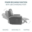 Armen Living Leather Reclining Sofa w/ Power Headrest & Lumbar Support in Gray