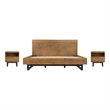 Armen Living Aldo 3-Piece Wood King Platform Frame Bedroom Set in Brown/Black