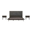 Armen Living Marquis 3-Piece Wood King Platform Bedroom Set in Oak/Smoke Gray