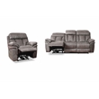 Armen Living Estelle 2-Piece Fabric Reclining Set Sofa & Recliner in Gunmetal