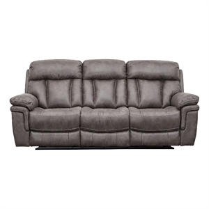 Armen Living Estelle 2-Piece Fabric Reclining Set Sofa & Recliner in Gunmetal