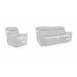 Armen Living Marcel 2-Piece Modern Leather Sofa and Recliner Set in Dark Brown