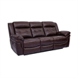 Armen Living Marcel 2-Piece Modern Leather Sofa and Recliner Set in Dark Brown
