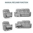 Armen Living Marcel 2-Piece Modern Leather Sofa and Recliner Set in Dark Brown
