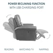 Armen Living Montague 2PC Leather Dual Power Reclining Sofa Recliner in Brown
