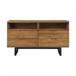 Armen Living Aldo 4-Piece Wood Queen Platform Frame Bedroom Set in Brown/Black