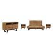 Armen Living Aldo 4-Piece Wood Queen Platform Frame Bedroom Set in Brown/Black