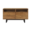 Armen Living Aldo 4-Piece Wood King Platform Frame Bedroom Set in Brown/Black