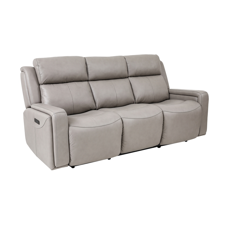 Armen Living Claude 2-Piece Dual Leather Power Reclining Sofa Set in Brown