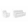 Armen Living Claude 2-Piece Dual Leather Power Reclining Sofa Set in Brown