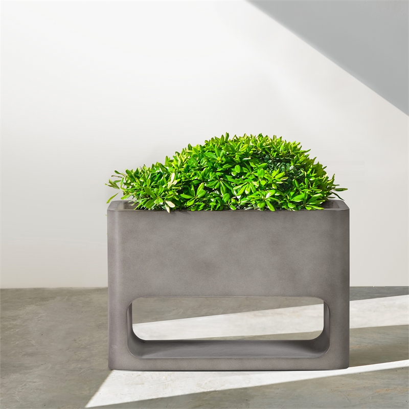 Sunstone Indoor or Outdoor Planter in Gray Concrete