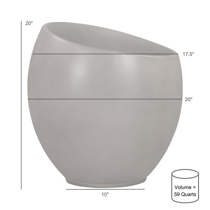 Moonstone Large Indoor or Outdoor Planter in Gray Concrete
