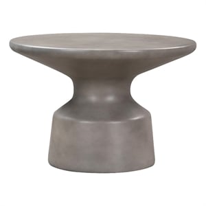 Sephie Round Pedestal Coffee Table in Gray Concrete