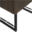 Armen Living Marquis 1-Drawer Oak Wood Nightstand with Black Metal Legs in Gray