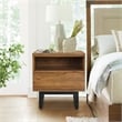 Armen Living Aldo 1-Drawer Modern Wood and Metal Nightstand in Brown/Black