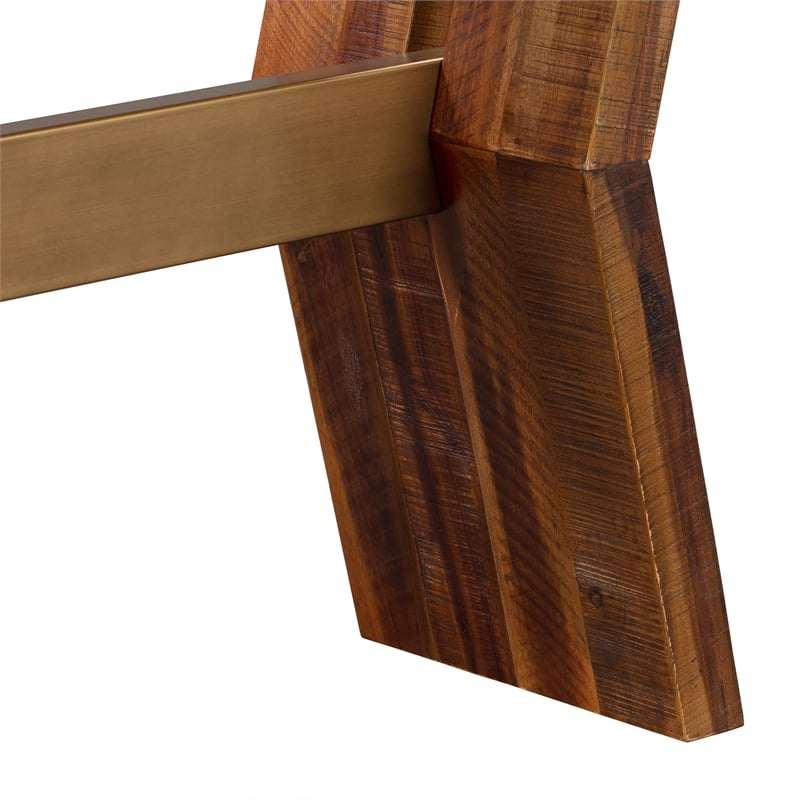 Picadilly Rectangle Console Table in Acacia Wood and Concrete