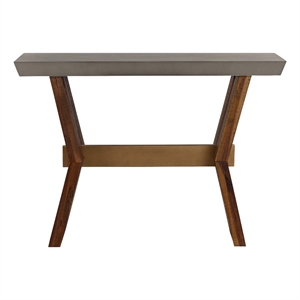 Picadilly Rectangle Console Table in Acacia Wood and Concrete